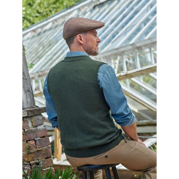 WoolOvers Mens Lambswool Vest / Pine